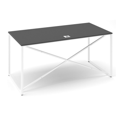 Stůl ProX 158 x 80 cm, s krytkou, Grafit / bílá