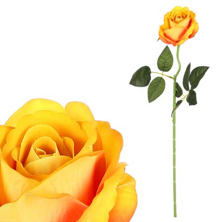 Růže, barva žlutá, samet. KN6123 YEL