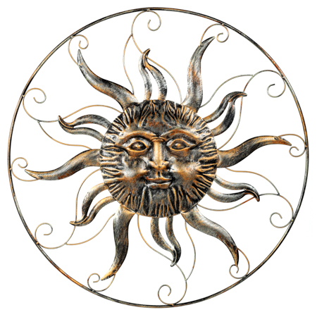 Slunce, kovová nástěnná dekorace. UM1018 COP