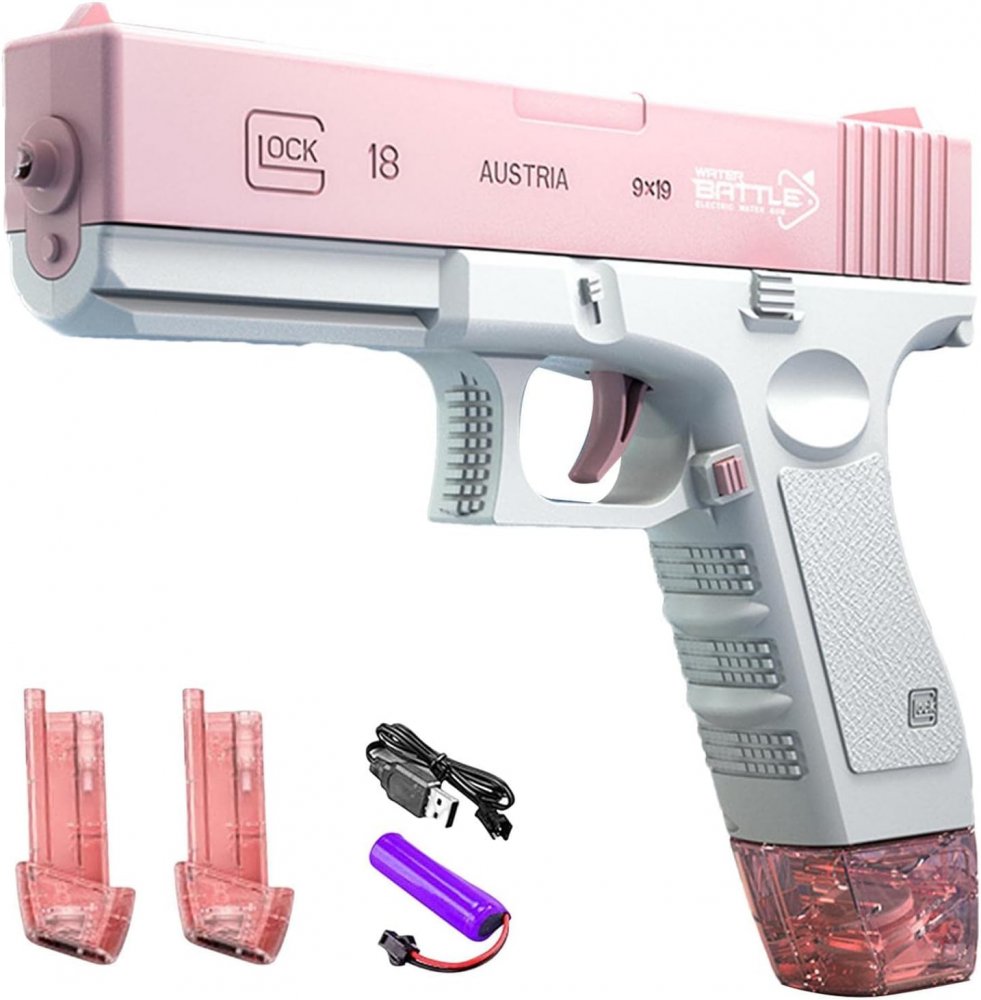 Automatická vodní pistole Spray se zásobníky růžová