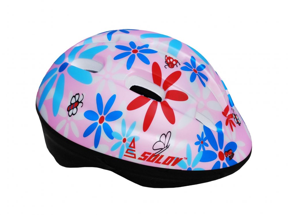 SULOV JUNIOR dětská cyklo helma, růžová s květy, vel. L, 2020 S
