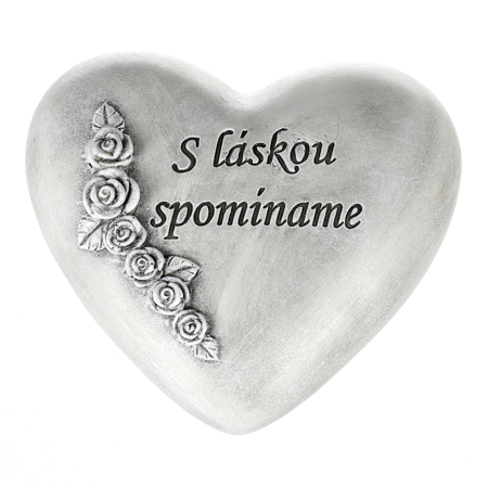 Srdce s růží, polyresin. SK nápis!! ALA3316 (SK nápis)