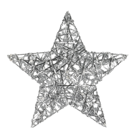 Hvězda, vánoční dekorace, barva stříbrná. LBA011 SIL