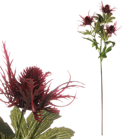 Eryngium - umělá květina, červená barva. KUL014 RED