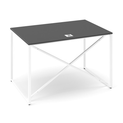 Stůl ProX 118 x 80 cm, s krytkou, Grafit / bílá