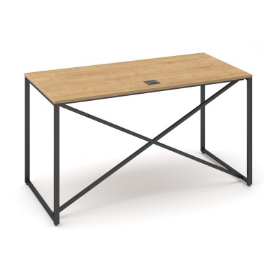 Stůl ProX 138 x 67 cm, s krytkou, Dub hamilton / grafit