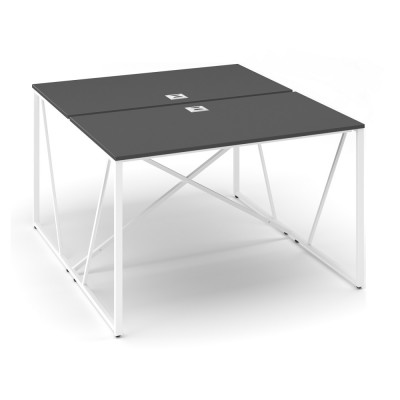 Stůl ProX 118 x 137 cm, s krytkou, Grafit / bílá
