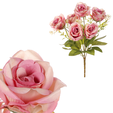 Růže v pugetu, fialová barva. KN7055 LILA