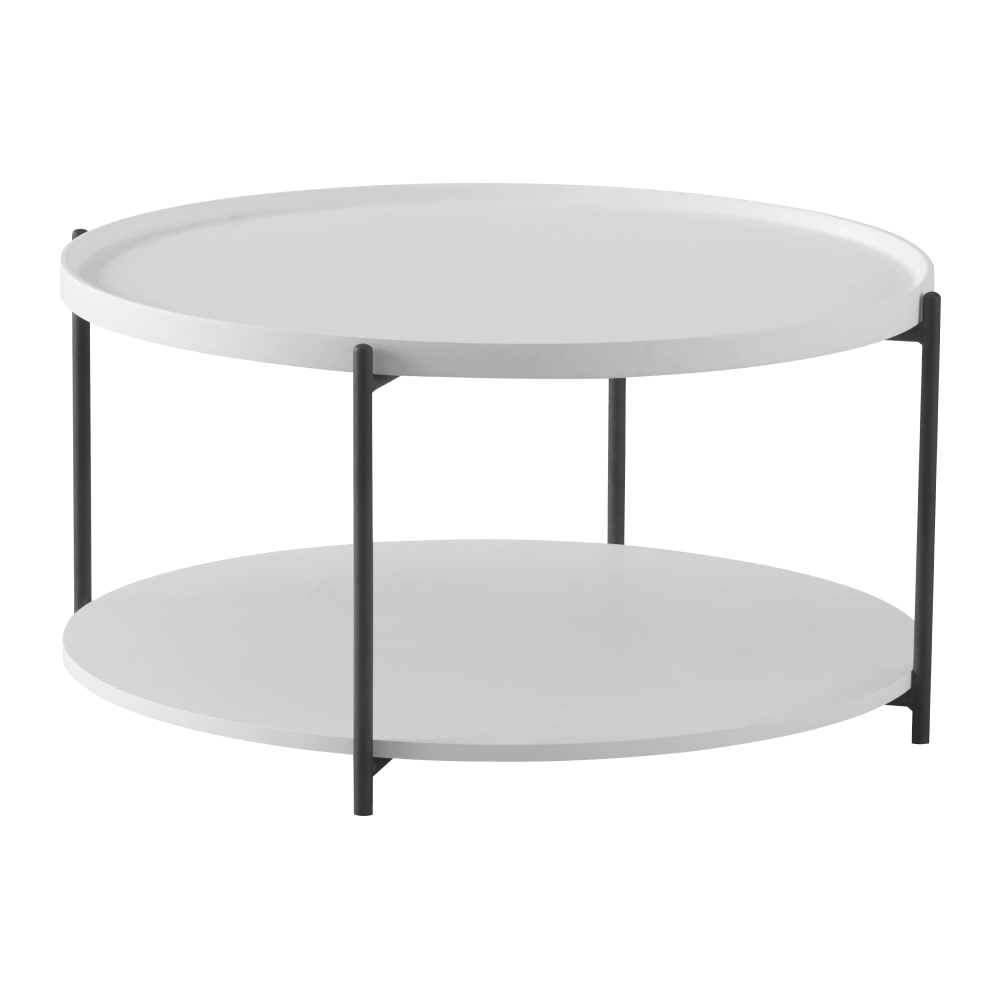 Konferenční stolek, bílá/černá, LAPIS