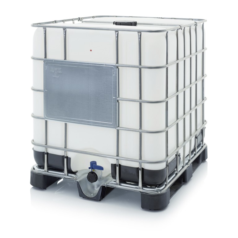 IBC kontejner s plastovou paletou NW 150/50 (schválení OSN UN 31HA1/Y)