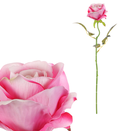 Růže, barva tmavě růžová, samet. KN6123-PINK-DK