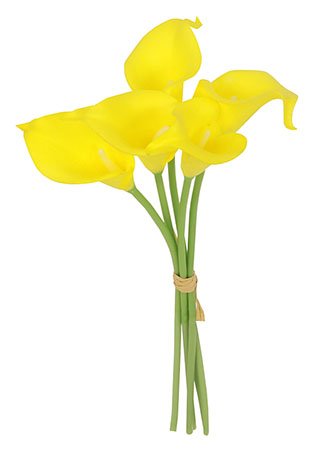 Kala, 5 kusů ve svazku, barva žlutá. Květina umělá. KUM3304