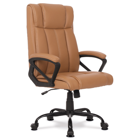 Židle kancelářská, krémová ekokůže, kovový kříž KA-Y386 CRM