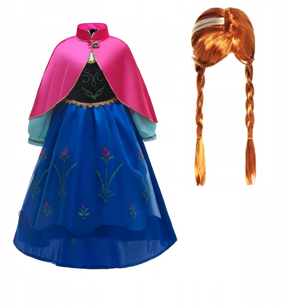 Dětský kostým ANNA Frozen s parukou 122-128 L
