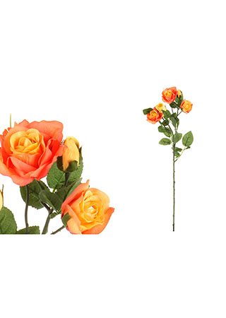Růže, barva oranžová. Květina umělá. KUM3223