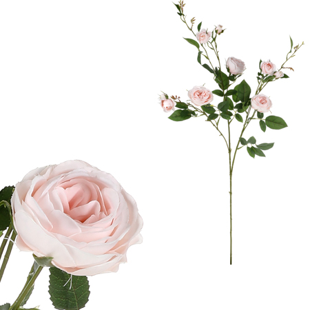 Růže s devíti květy - umělá květina, barva růžová. KT7908 PINK