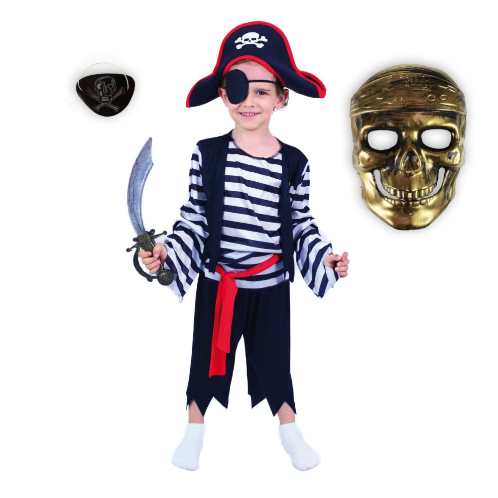 Dětský kostým Pirát s mečem a maskou 110-116 S