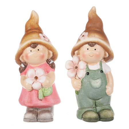 Dívka a chlapec, dekorační zboží z keramiky. Cena za 1ks. MT465
