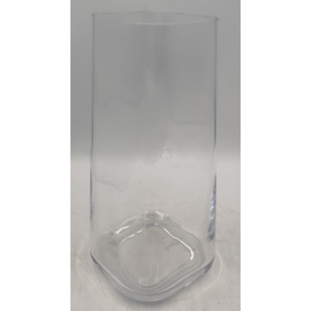 Váza skleněná - tvar oblý hranol, čirá. SKK1007