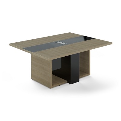 Jednací stůl Trevix 180 x 140 cm, Dub pískový / černá