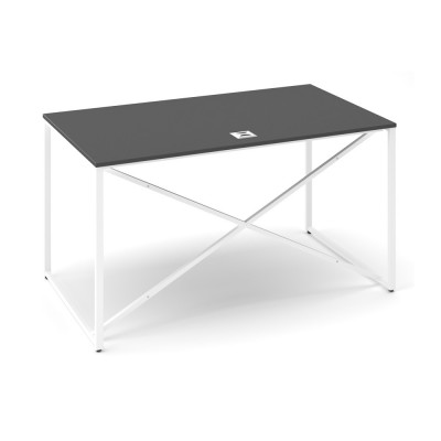 Stůl ProX 138 x 80 cm, s krytkou, Grafit / bílá