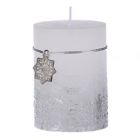 Svíčka vánoční, stříbrná barva. 713g vosku. SVW1293-STRIBRNA