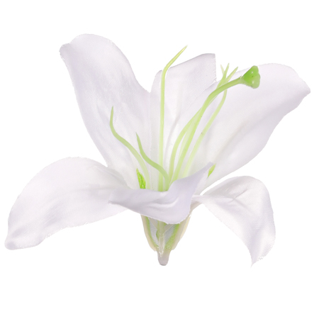 Lilie, barva bílá. Květina umělá vazbová. Cena za balení 12ks. KN7028 WT