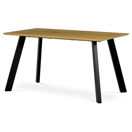 Stůl jídelní 140x80x75cm, deska MDF, 3D dekor divoký dub HT-721 OAK