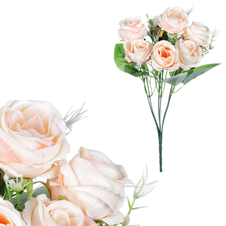 Růže v pugetu, 7 hlav, krémová barva. KN7001 CRM
