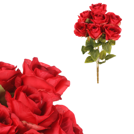 Růže v pugetu, červená barva. KN7056 RED