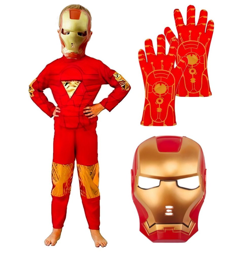 Dětský kostým Iron man s maskou a rukavicemi 110-122 M