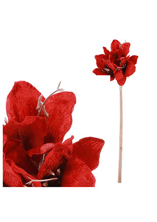 Amarylis, umělá květina, barva červená. UKK273-RED