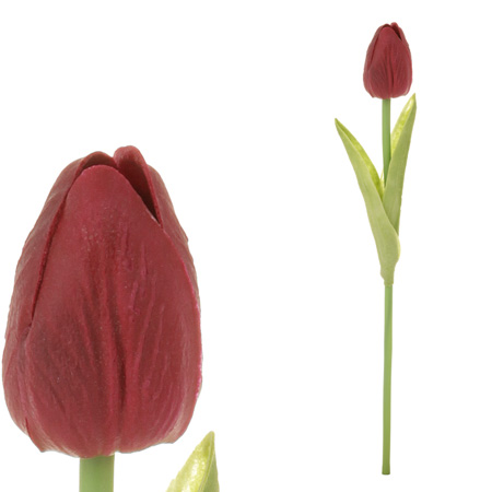 Tulipán, barva červená. Květina umělá pěnová KN5112 RED