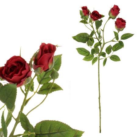 Růže, barva červená. Květina umělá. KT7800-RED