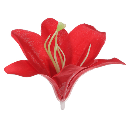 Lilie, barva červená. Květina umělá vazbová. Cena za balení 12ks. KN7028 RED