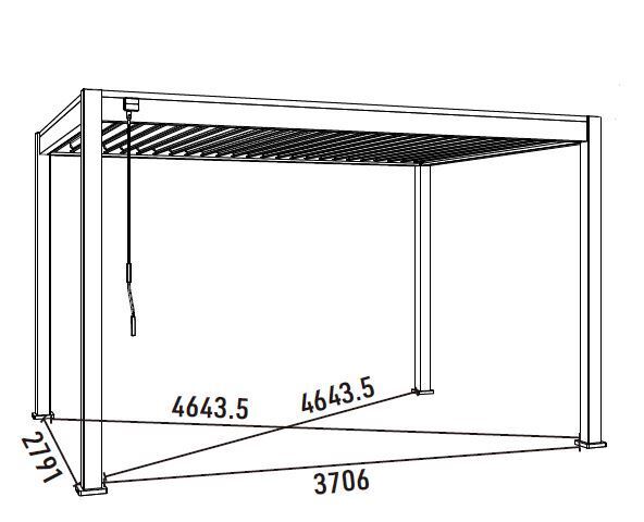 Bioklimatická pergola INTRO NEO 4x3 m, hliník - volně stojící