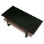 Stůl konferenční, deska slinutá keramika 120x60, černý mramor, nohy černý kov, tmavě hnedá dýha AHG-286 BK