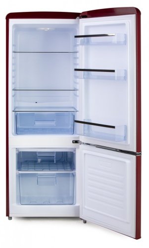 Retro lednice s mrazákem dole - bordó - DOMO DO91707R
