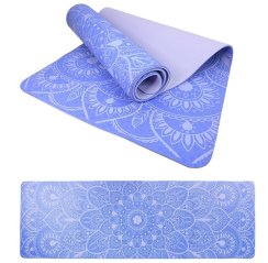 Podložka LIFEFIT® YOGA MAT MANDALA DUO, 183x58x0,6cm, modrá