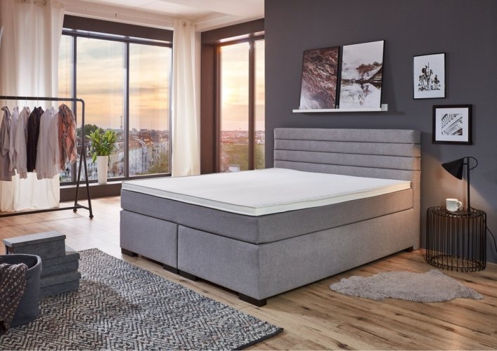 Kontinentální postel BOXSPRING KOKOMO BX1750 180x200 cm - šedá