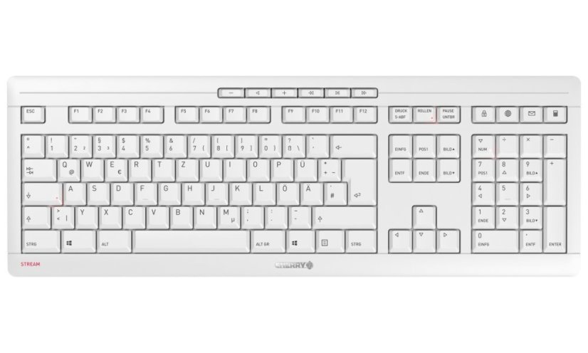 CHERRY klávesnice STREAM DESKTOP RECHARGE bílo-šedý