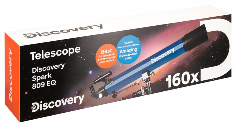 Hvězdářský dalekohled Levenhuk Discovery Spark 809 EQ s knížkou