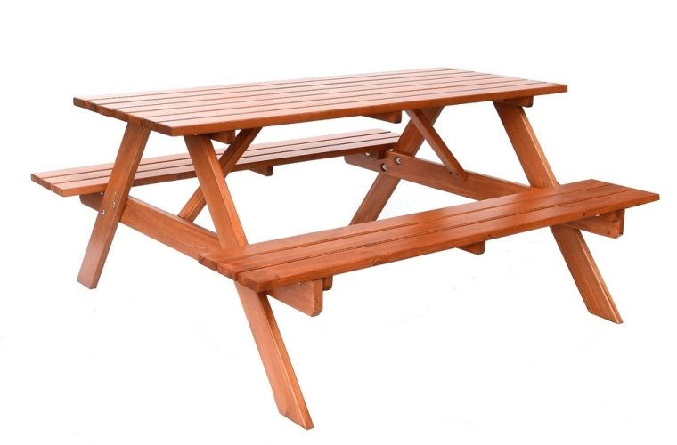 PIKNIK zahradní set dřevěný - 220 cm - lakovaný