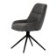 Židle jídelní a konferenční, tmavě šedá látka, černé kovové nohy,  otočná P90°+ L 90° s vratným mechanismem - funkce res HC-535 GREY2