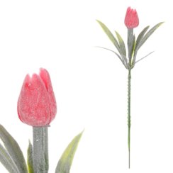 Mini tulipán v červené barvě  - zápich. Cena za 1ks. Ve svazku 6ks. SG6096 RED