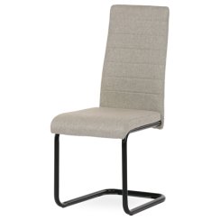Židle jídelní, krémová látka, černý kov DCL-401 CRM2