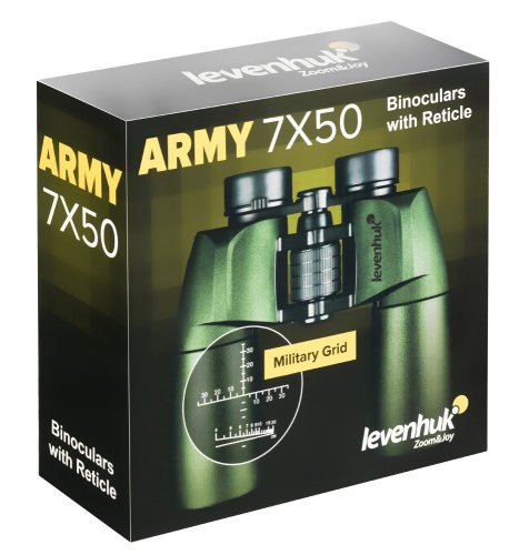 Binokulární dalekohled se zaměřovačem Levenhuk Army 7x50