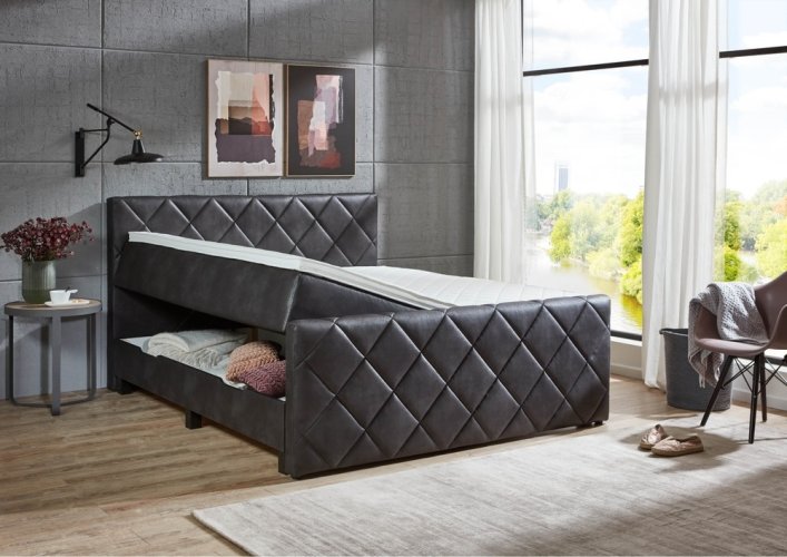 Kontinentální postel BOXSPRING CHESTER BX2200 180x200 cm - antracit