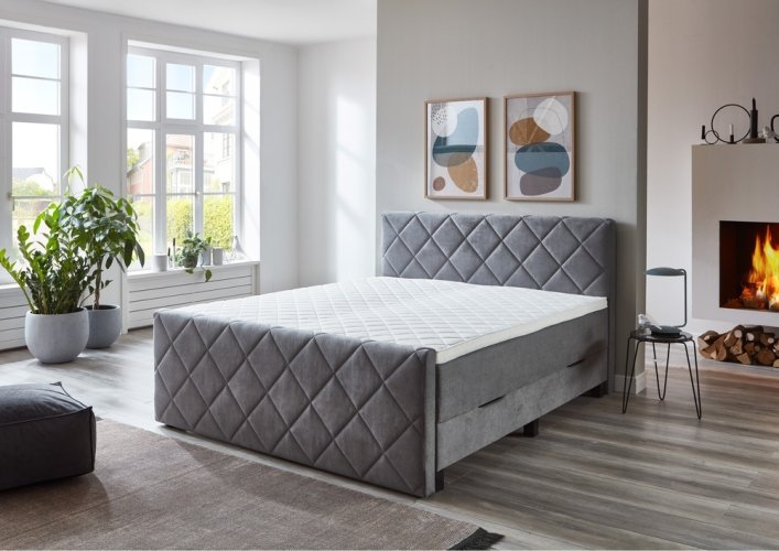 Kontinentální postel BOXSPRING CHESTER BX2200 180x200 cm - šedá