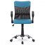 Juniorská kancelářská židle, modrá látka, černá MESH, houpací mech, kříž chrom KA-V202 BLUE
